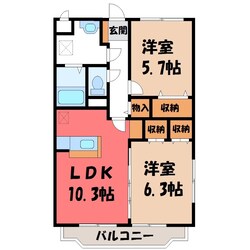 林マンション Fの物件間取画像